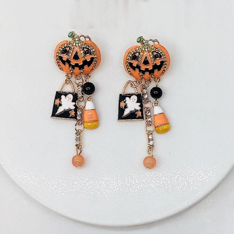 Pumpkin Ghost Creative Halloween-oorbellen met kwastjes - Image 6