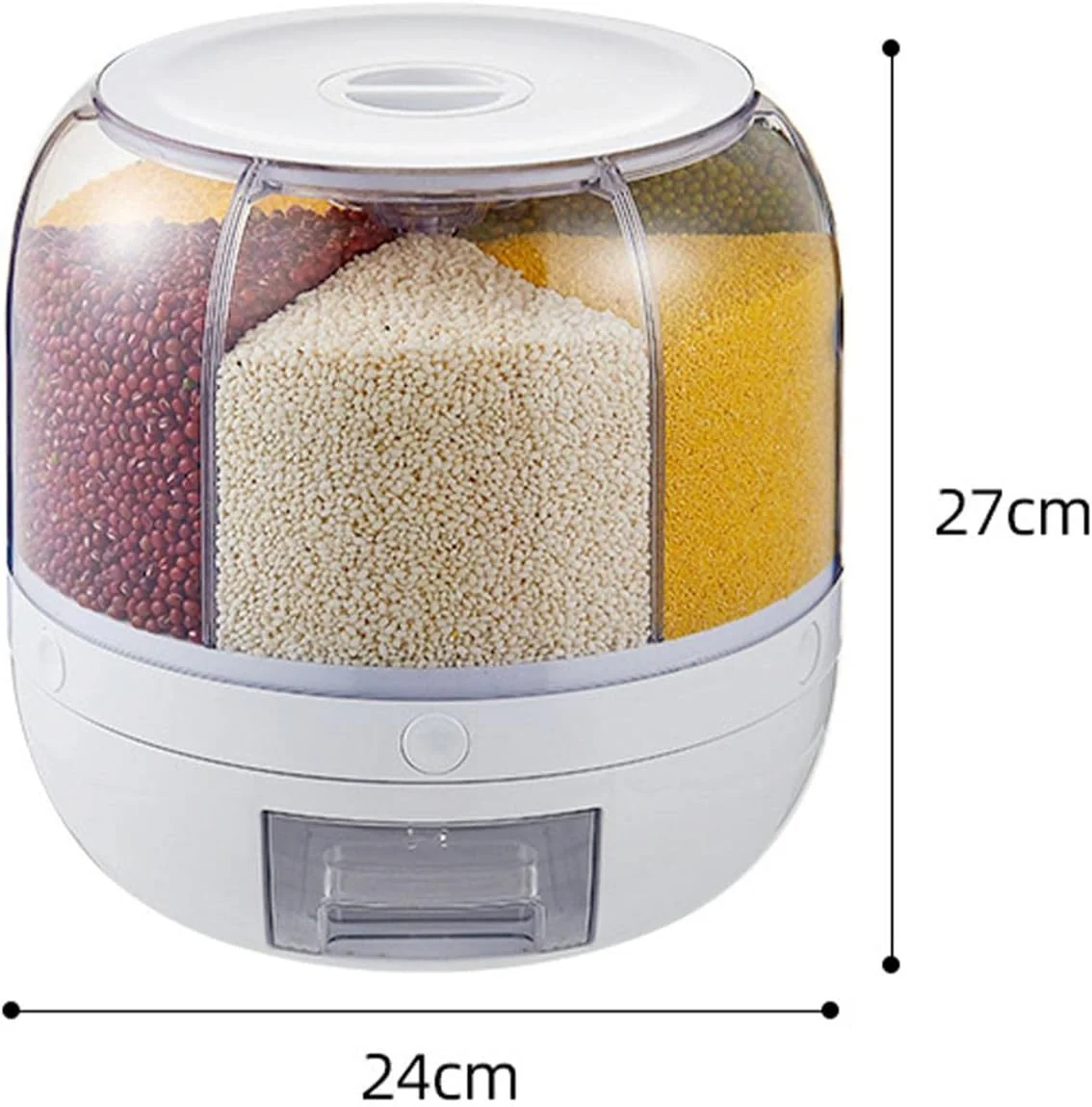 Ronde Rijstdispenser - 6 kg Vochtbestendig en Ruimtebesparend Ontwerp - Image 4