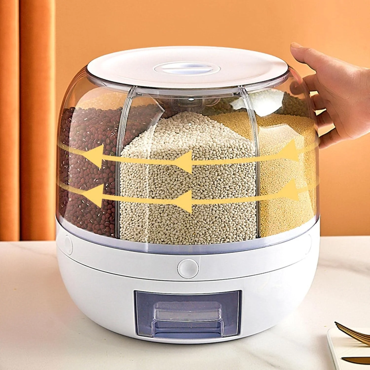 Ronde Rijstdispenser - 6 kg Vochtbestendig en Ruimtebesparend Ontwerp - Image 6