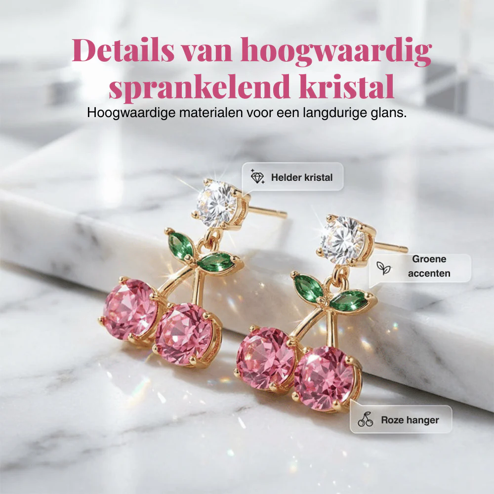Rosalie — Kristal Cherry Oorbellen | 50% KORTING - Image 5