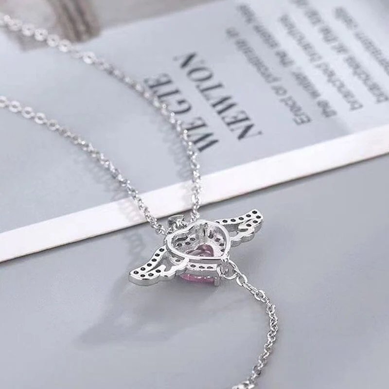 Roze engel vleugels ketting - Image 3