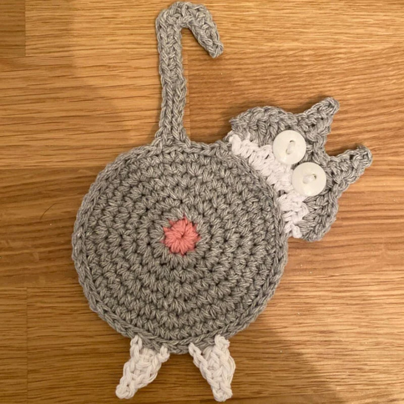 Schattige gebreide onderzetters voor kittens - Image 10