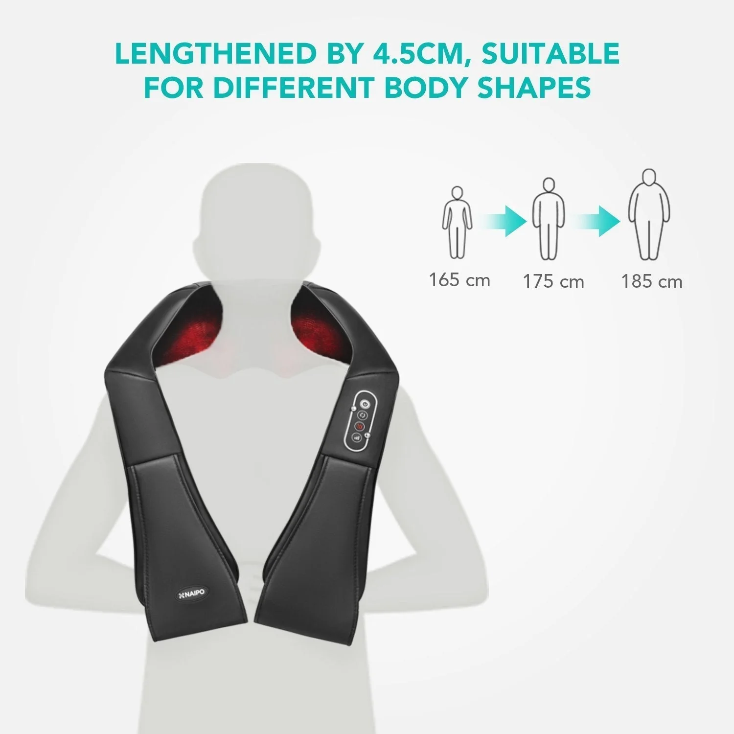 Schouder- en nekmassageapparaat met Shiatsu kneedmassage en warmte - Image 4