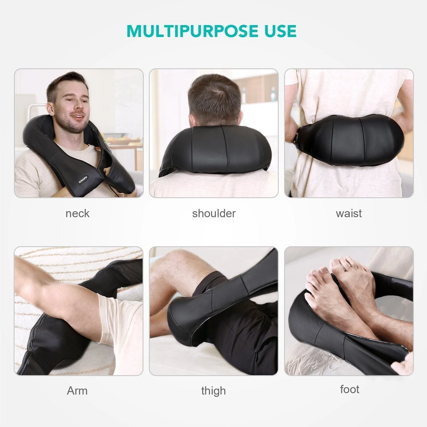 Schouder- en nekmassageapparaat met Shiatsu kneedmassage en warmte - Image 7