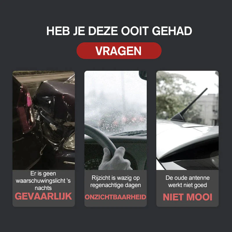Shark Fin Solar Waarschuwingslampje voor in de auto - Image 6