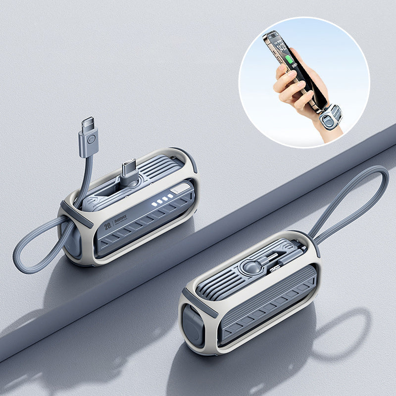Snel opladende roterende powerbank met ingebouwde kabel - Image 7