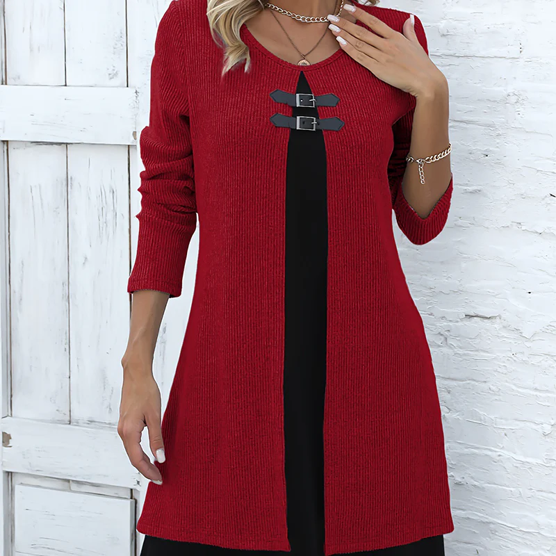 Sophie – Elegante A-lijnjurk met stijlvolle gespen | 50% KORTING - Image 3