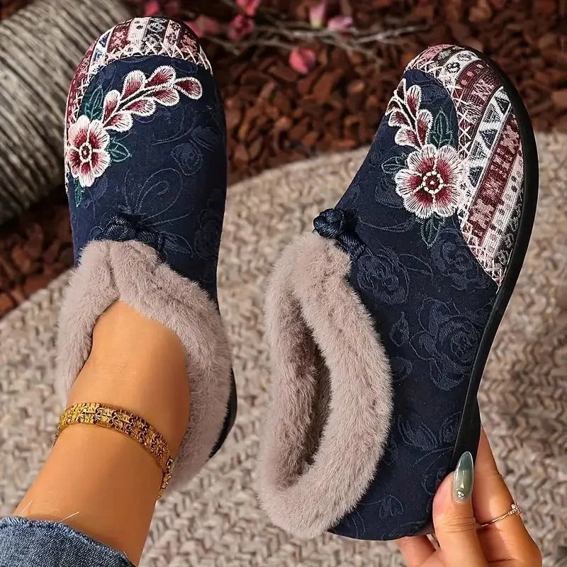 Sophie — Verwarmde Schoenen met 3D Borduurwerk en Antislipzool - Image 5