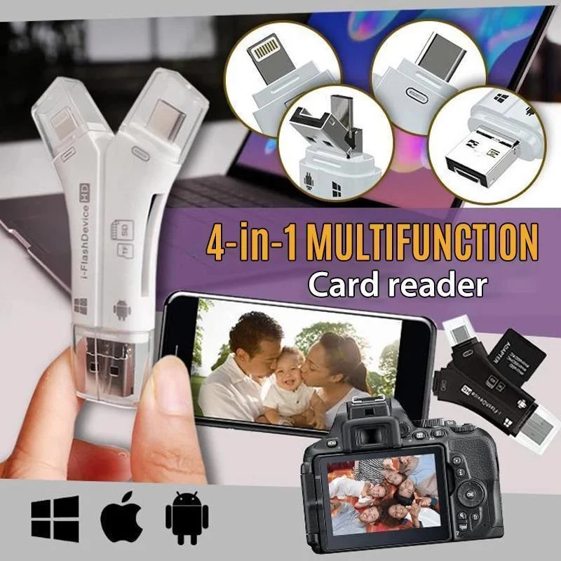 SpeedPort™ – 4-in-1 Draagbare Geheugenkaartlezer voor Mobiele Apparaten | Plug & Play Snelheid in je Zak | 50 % KORTING - Image 7