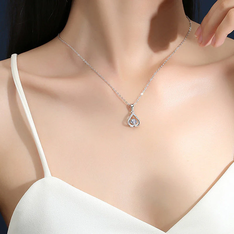 Sprankelende zirkonia hart ketting