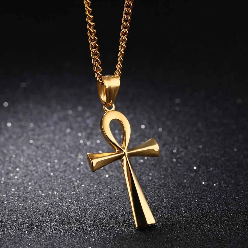 Stainless steel oude Egyptische kruis heren ketting - Image 5