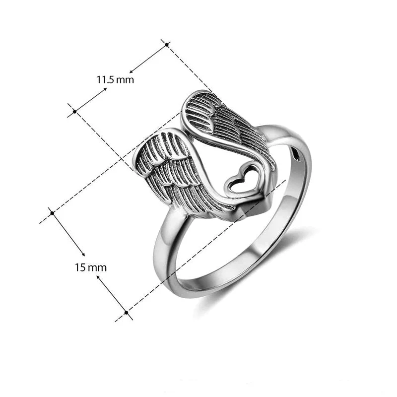 Sterling zilveren ring met engelen hart - Image 10