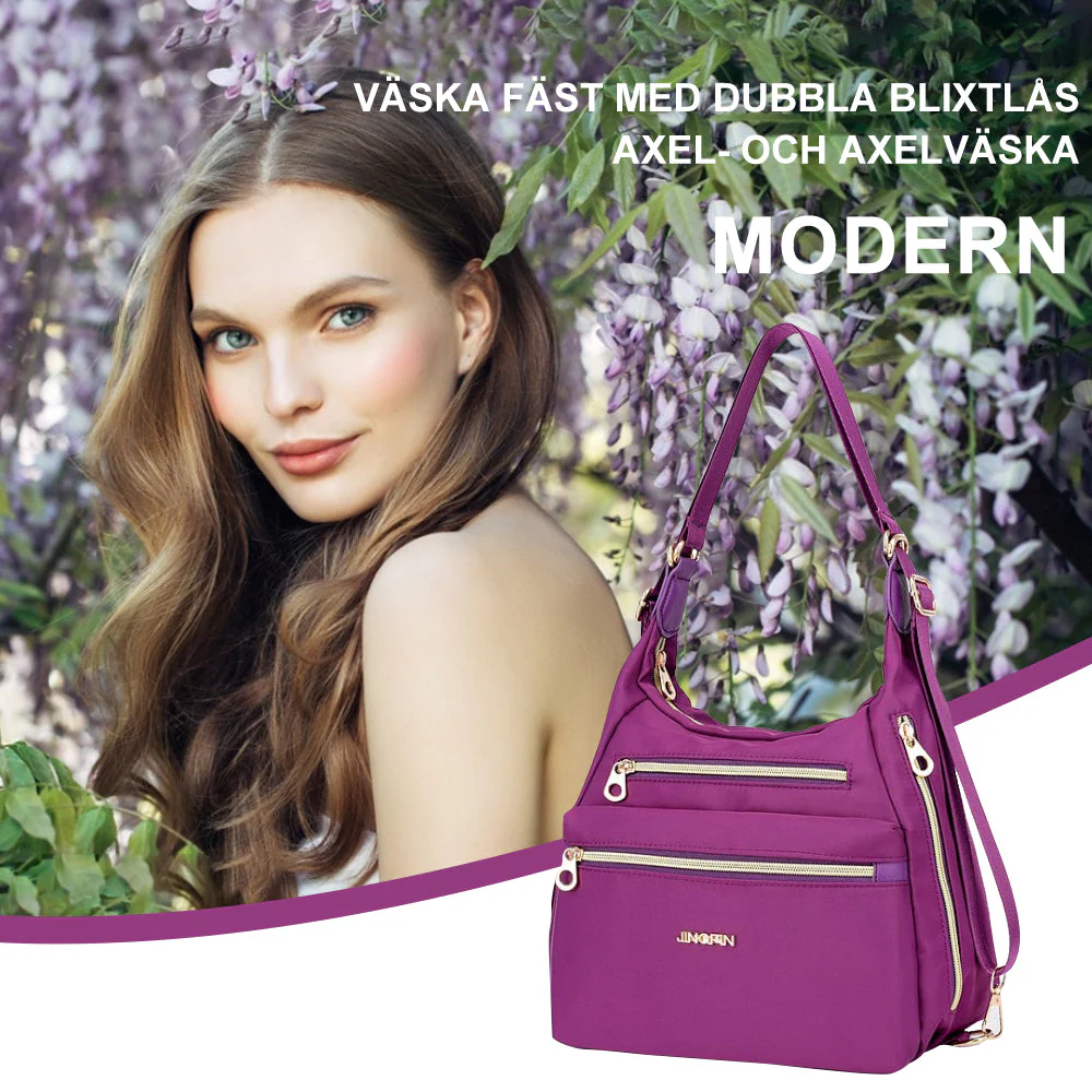 Tas met dubbele ritsen, handtas en schoudertas - Image 4