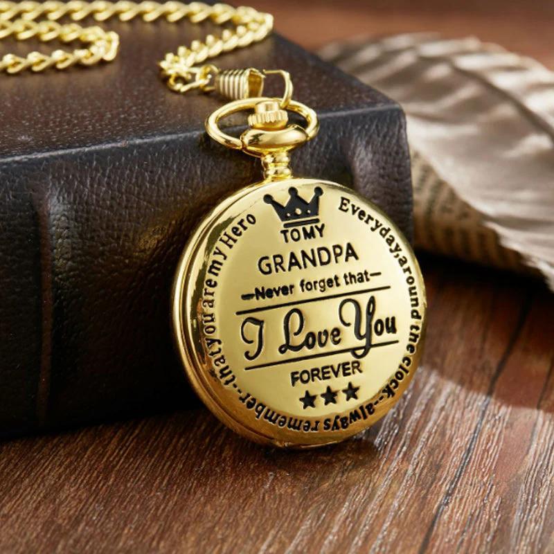 To My Son Quartz Pocket Chain Watch - Image 10