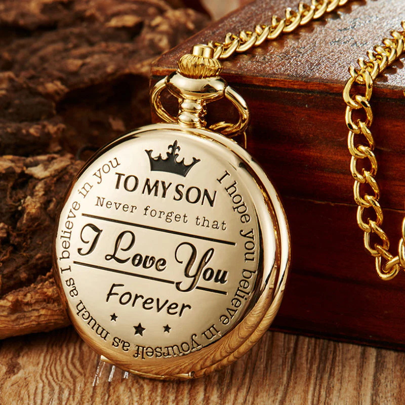 To My Son Quartz Pocket Chain Watch - Image 2