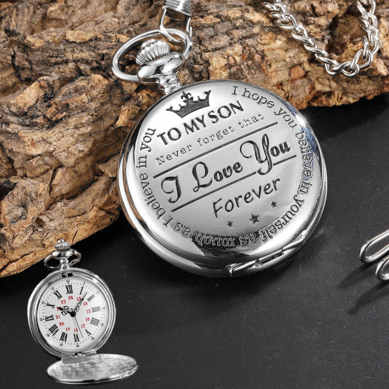 To My Son Quartz Pocket Chain Watch - Image 3