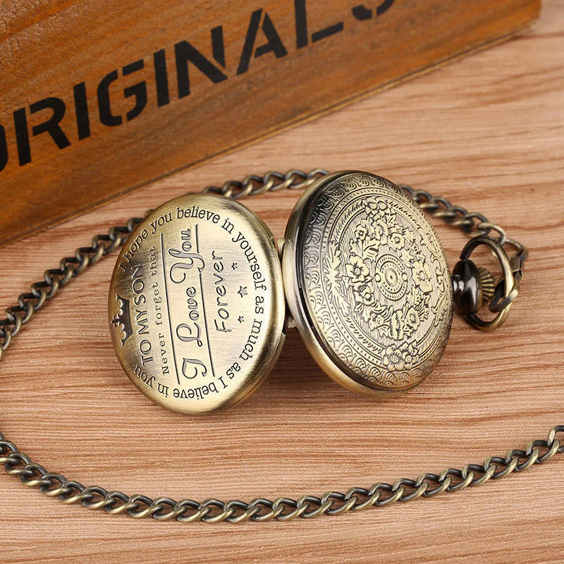 To My Son Quartz Pocket Chain Watch - Image 6