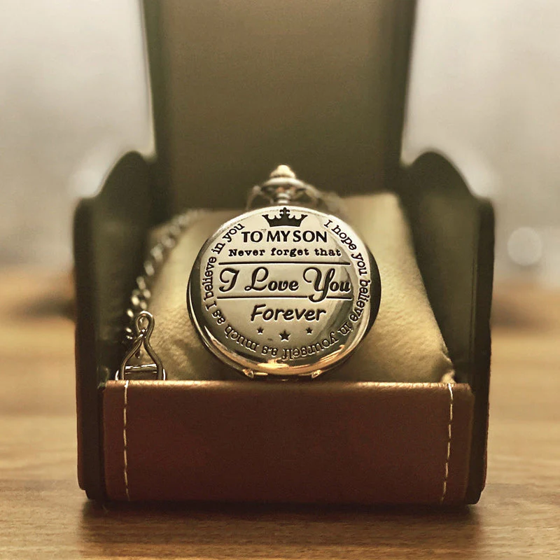 To My Son Quartz Pocket Chain Watch - Image 8