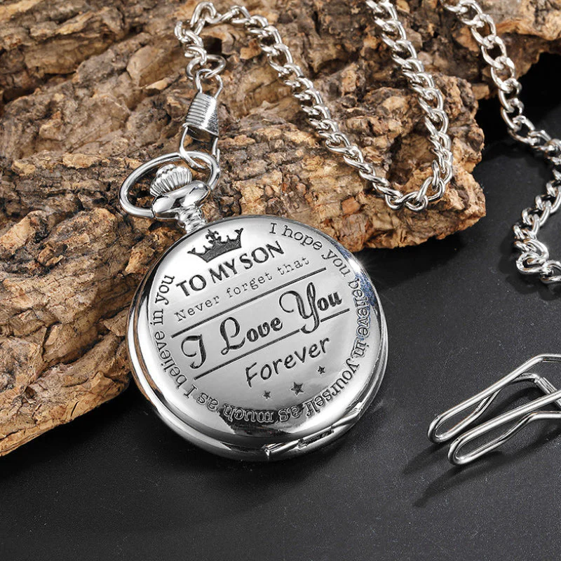 To My Son Quartz Pocket Chain Watch - Image 9