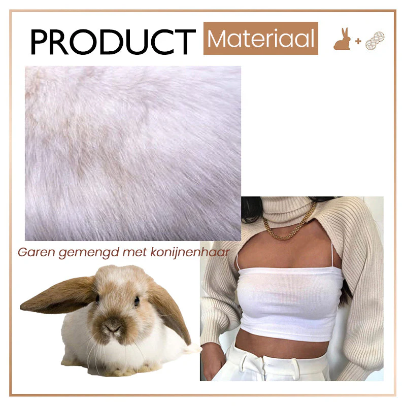 Trui met hoge hals en effen bloeiermouwen - Image 3