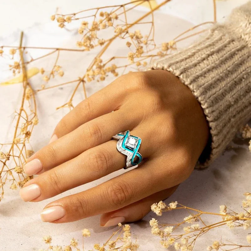 Turquoise Ocean Wave Ring - Image 4