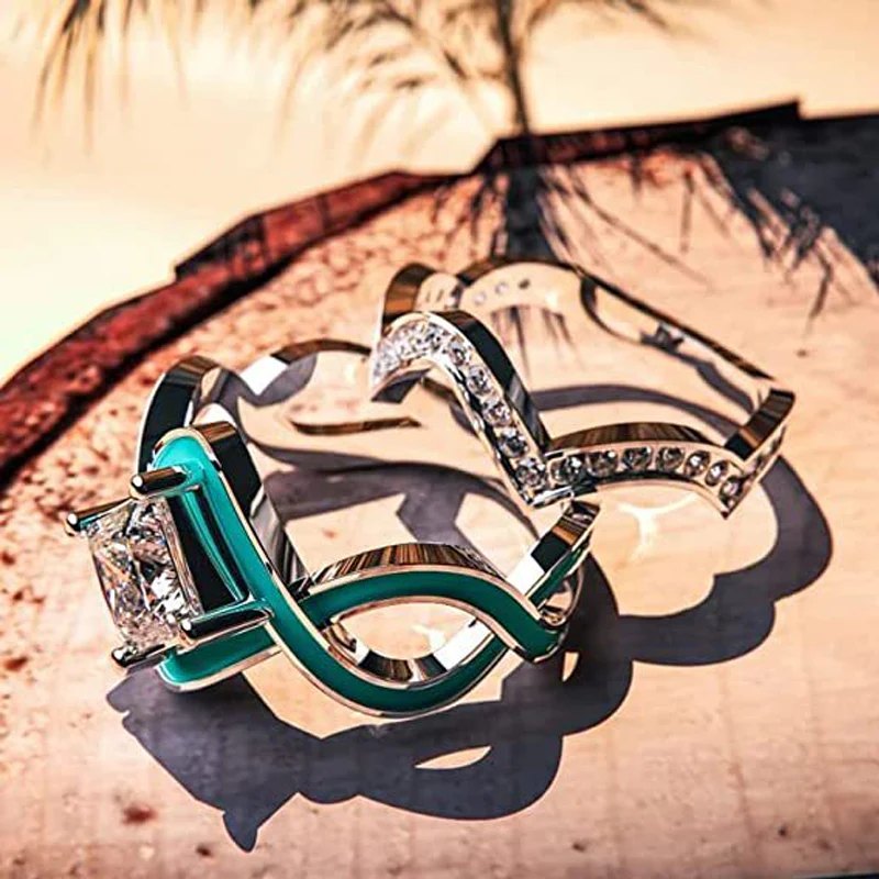 Turquoise Ocean Wave Ring - Image 8