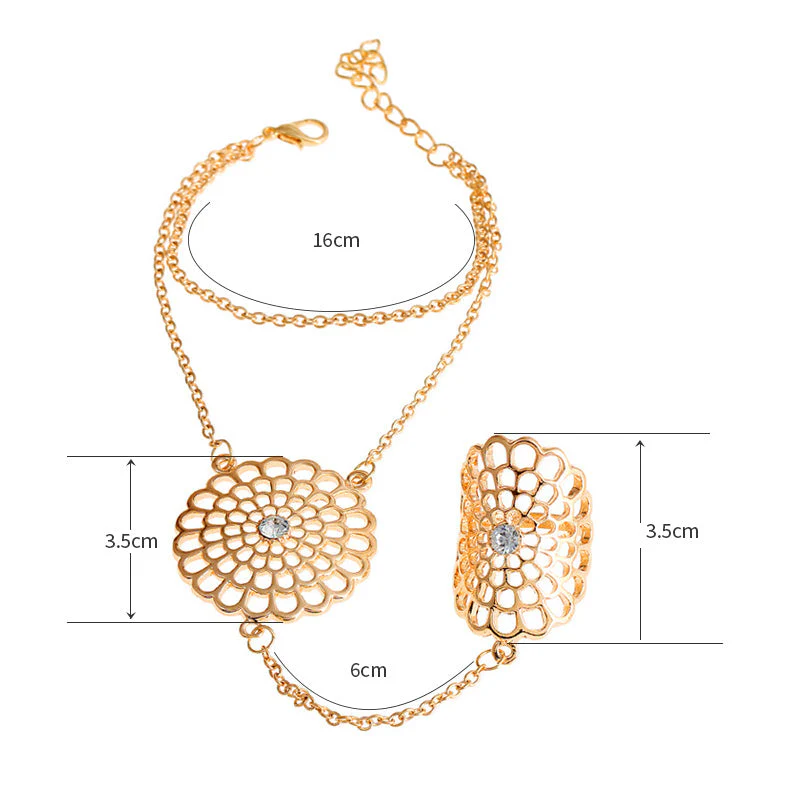 Uitgesneden Bloem Dream Catcher Armband Ring - Image 2