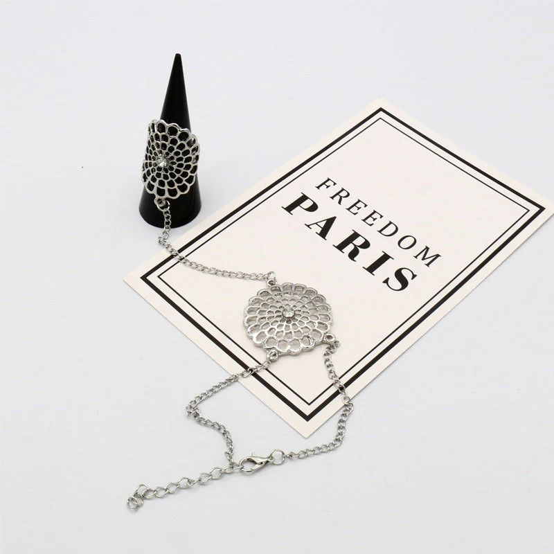Uitgesneden Bloem Dream Catcher Armband Ring - Image 5