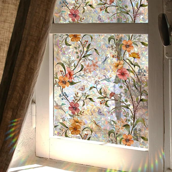 UV-beschermende regenboogglasstickers voor privacy in huis