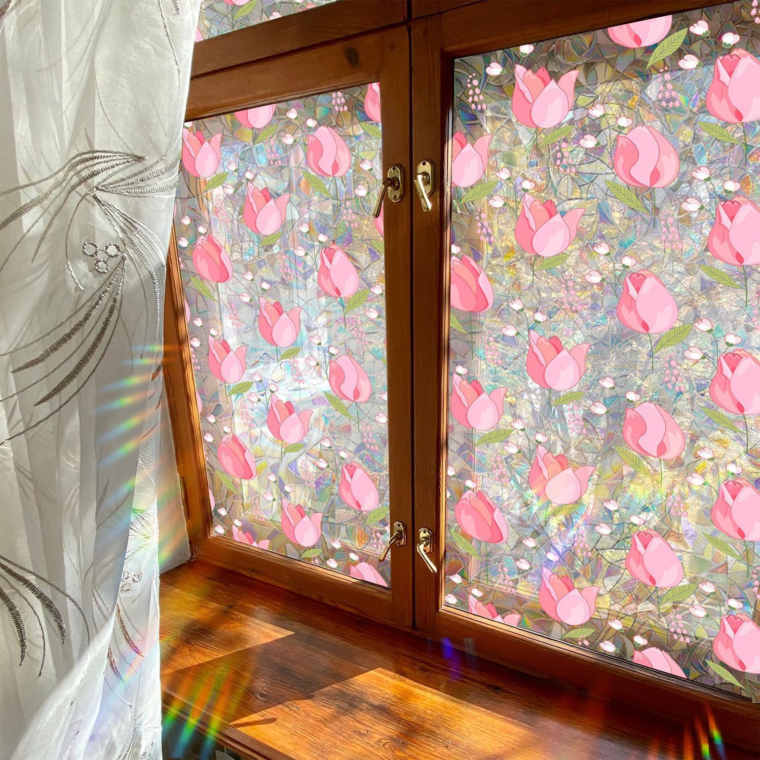 UV-beschermende regenboogglasstickers voor privacy in huis - Image 21