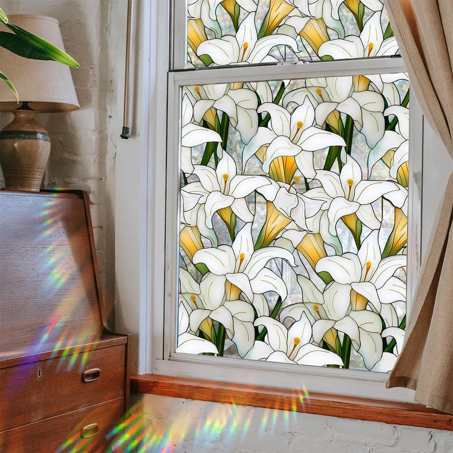 UV-beschermende regenboogglasstickers voor privacy in huis - Image 22