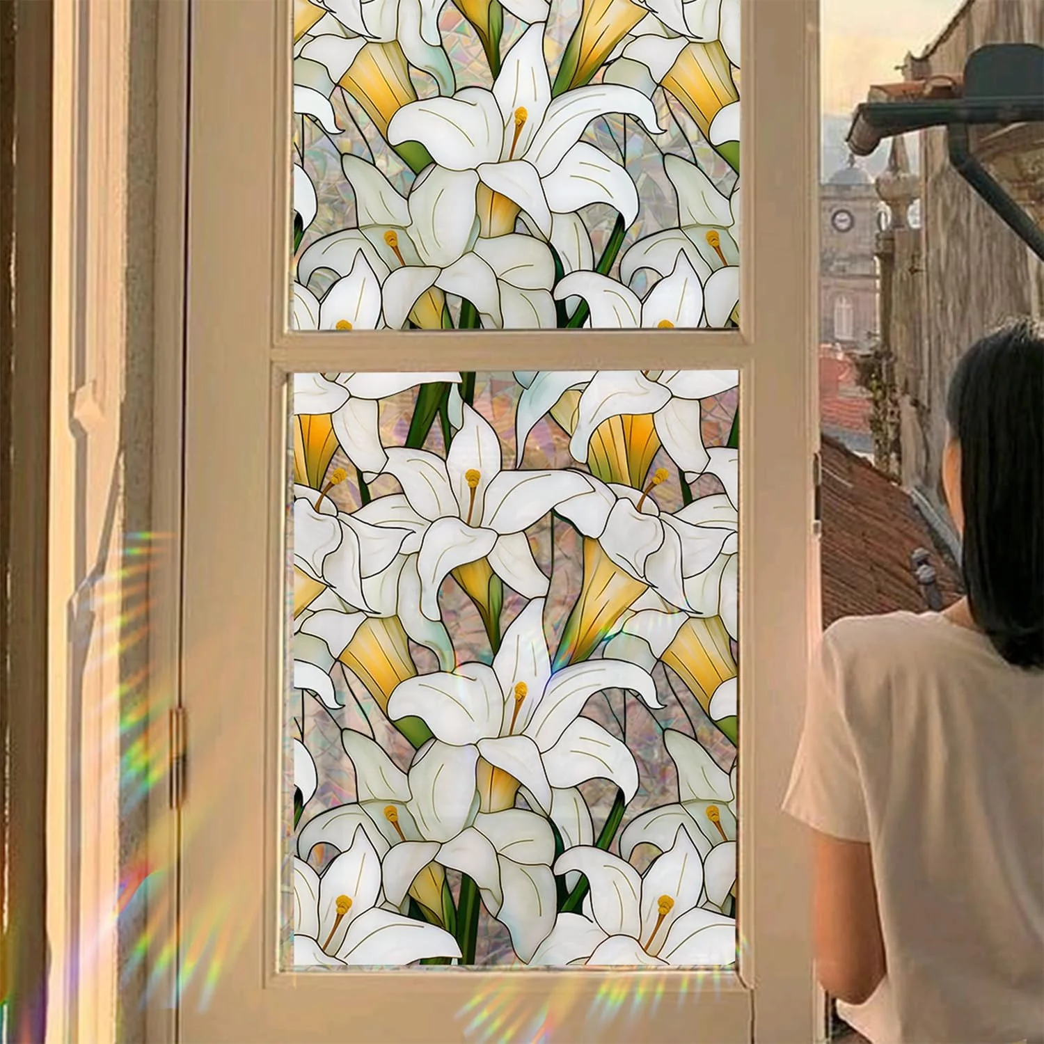 UV-beschermende regenboogglasstickers voor privacy in huis - Image 23