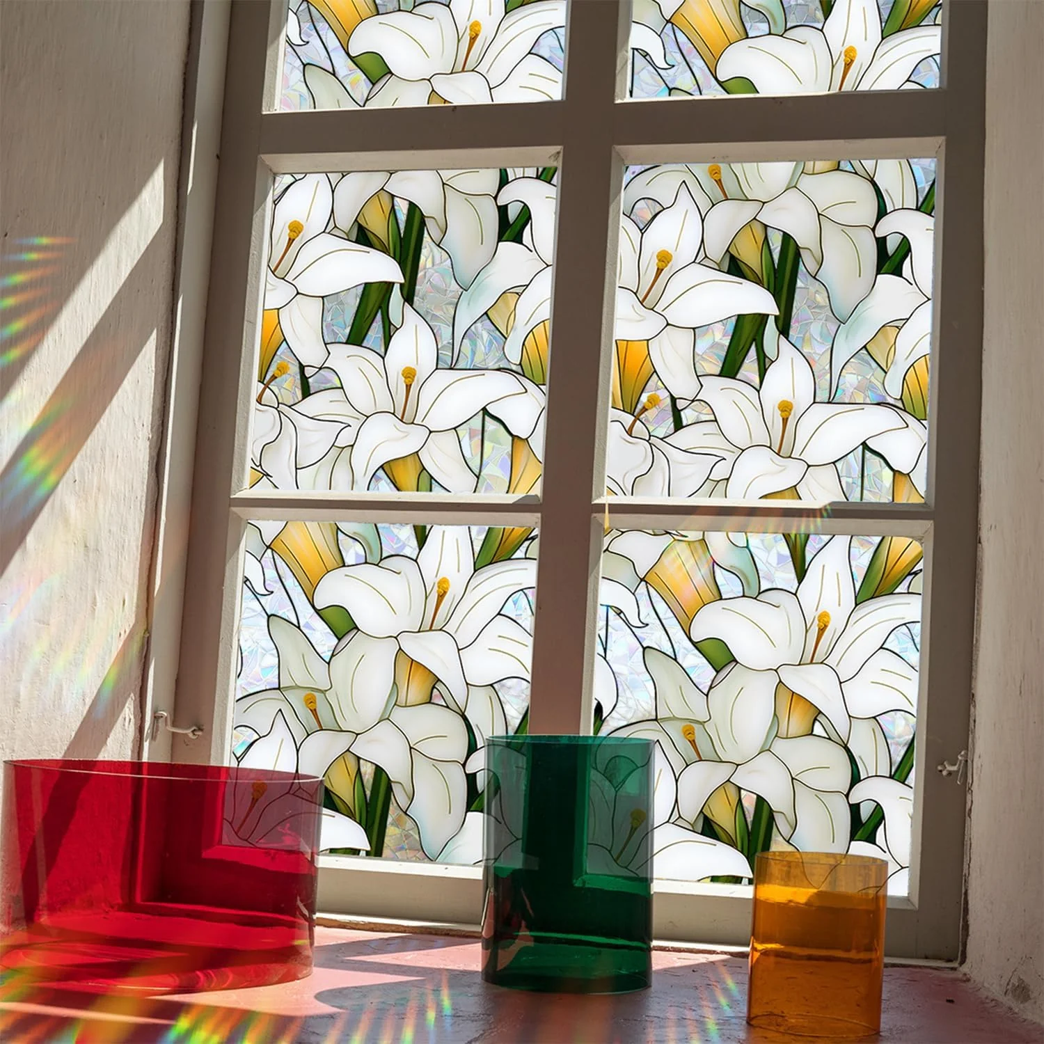 UV-beschermende regenboogglasstickers voor privacy in huis - Image 24
