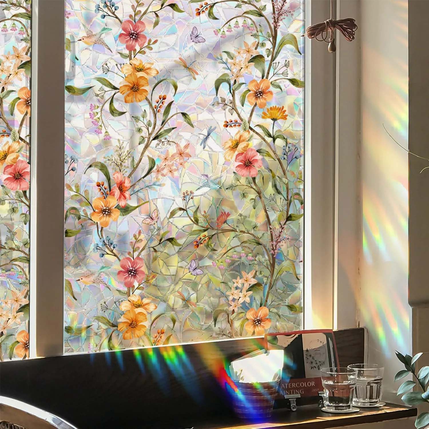 UV-beschermende regenboogglasstickers voor privacy in huis - Image 5
