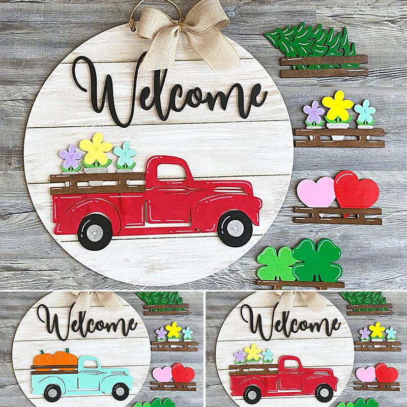 Verwisselbaar vintage welkomst bord