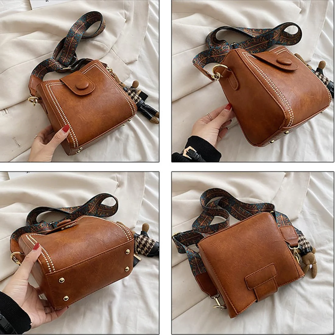 Vintage modetas met verstelbare brede schouderriem - Image 4