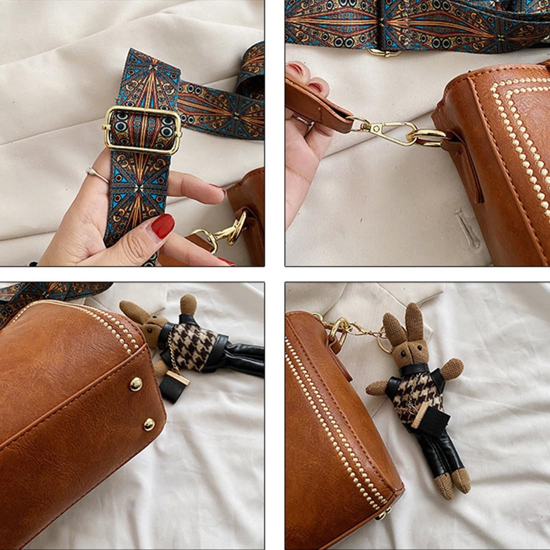 Vintage modetas met verstelbare brede schouderriem - Image 5