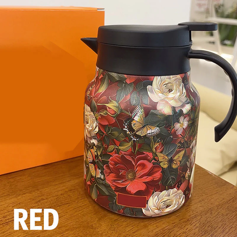 Vintage thermosfles met bloemenprint en ingebouwde zeef, 35 oz - Image 10