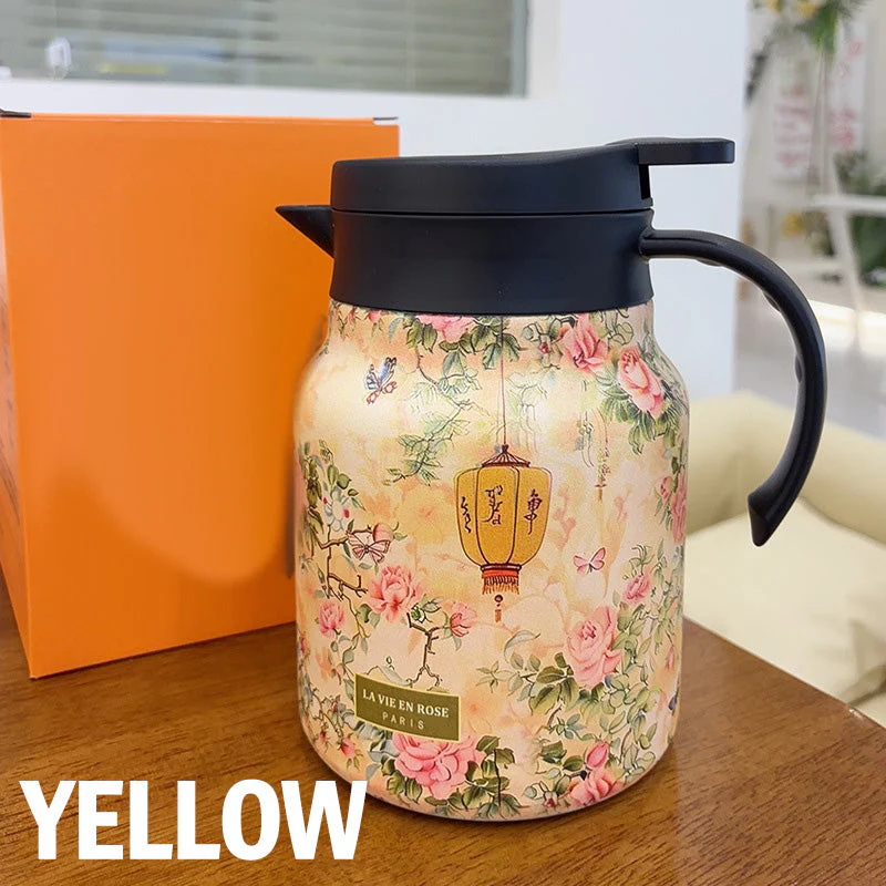 Vintage thermosfles met bloemenprint en ingebouwde zeef, 35 oz - Image 11