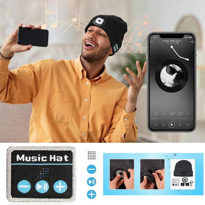 Warme winter Bluetooth muts met LED muziek - Image 3