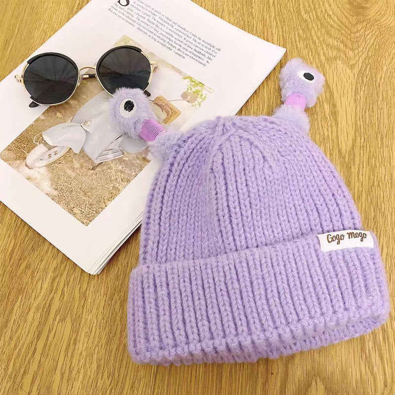 Winter ouder-kind schattige gloeiende kleine monster gebreide muts - Image 15