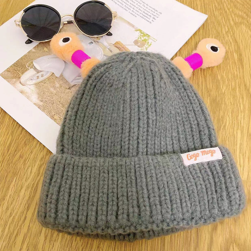 Winter ouder-kind schattige gloeiende kleine monster gebreide muts - Image 17