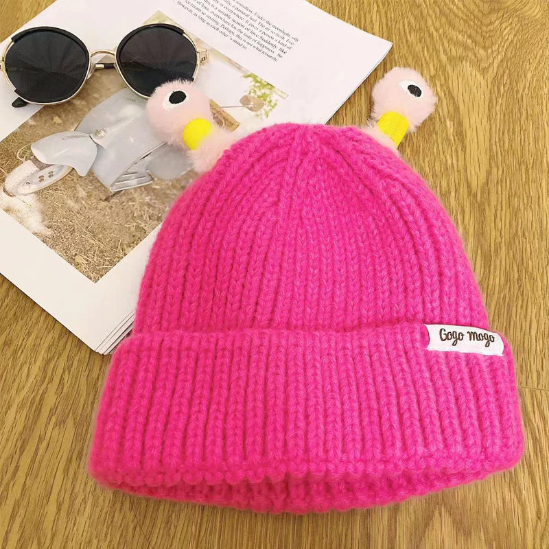 Winter ouder-kind schattige gloeiende kleine monster gebreide muts - Image 21