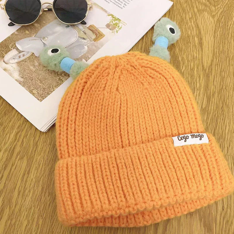 Winter ouder-kind schattige gloeiende kleine monster gebreide muts - Image 25