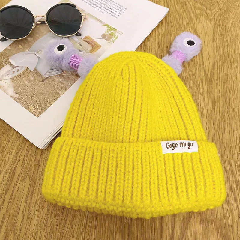 Winter ouder-kind schattige gloeiende kleine monster gebreide muts - Image 26