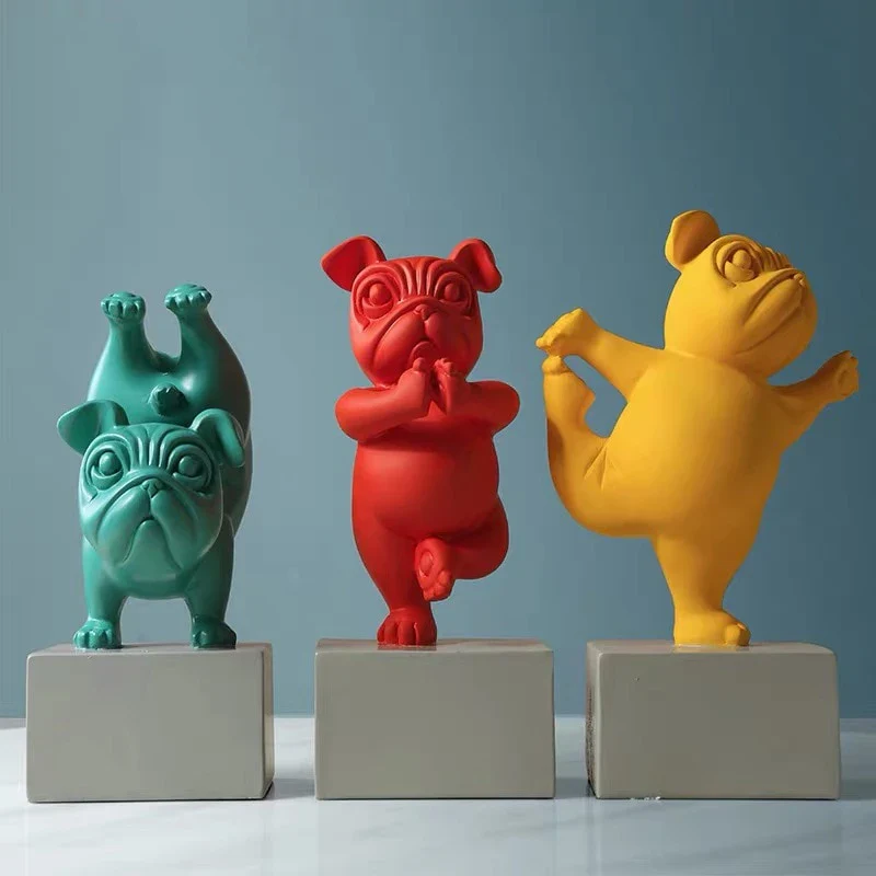 Yoga Bulldog standbeeld ornament