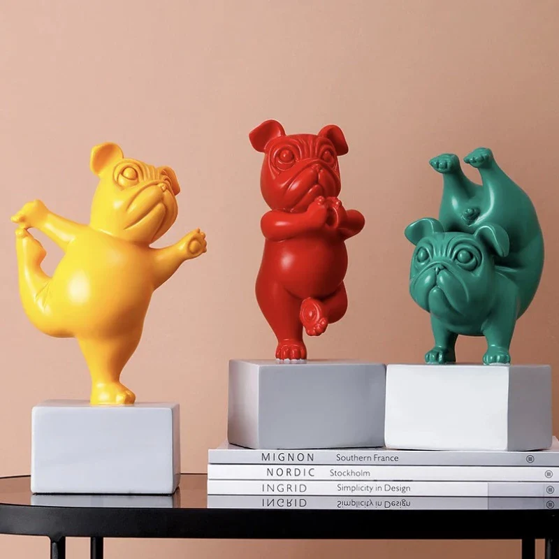 Yoga Bulldog standbeeld ornament - Image 3