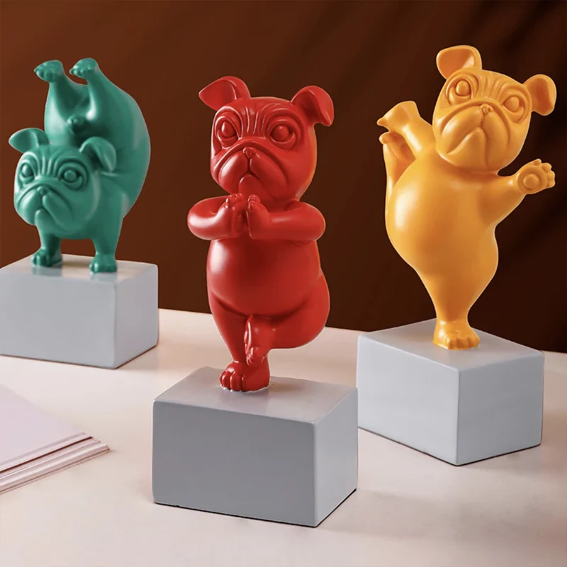 Yoga Bulldog standbeeld ornament - Image 5