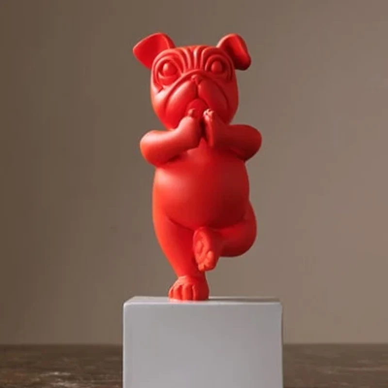 Yoga Bulldog standbeeld ornament - Image 6