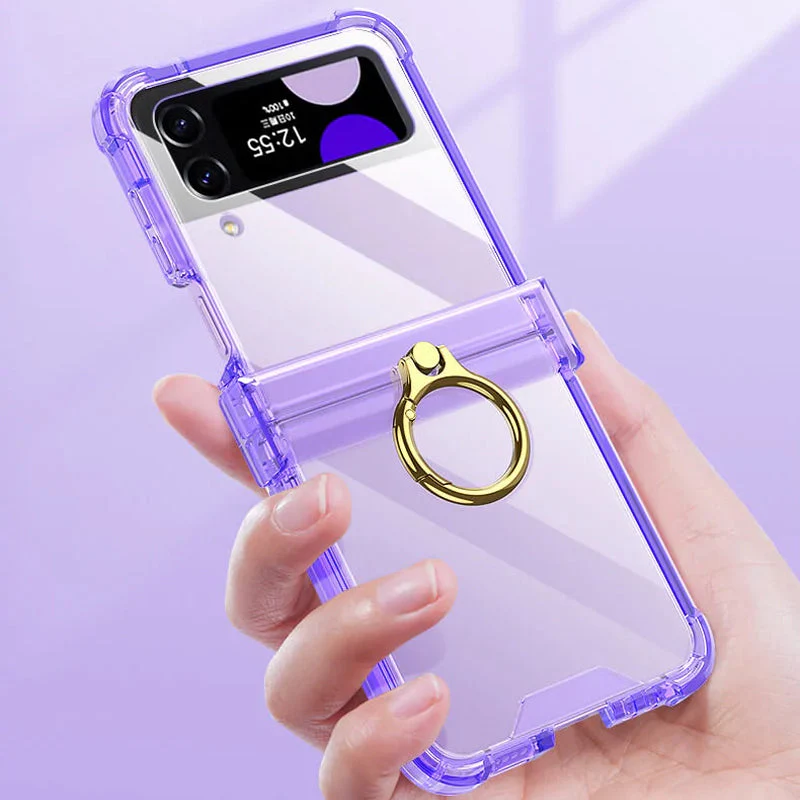 Zachte doorzichtige hoes met ring voor Samsung Galaxy Z Flip4 - Image 2